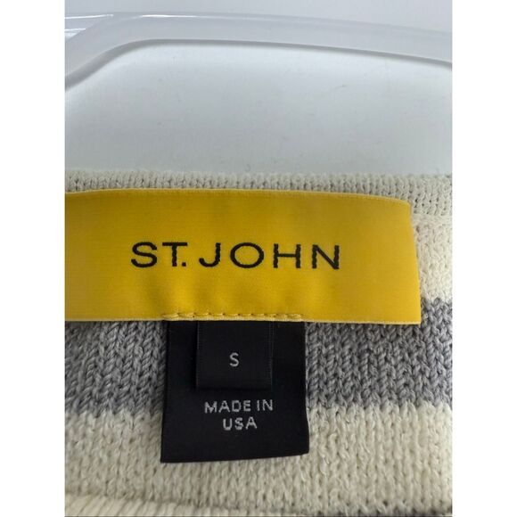 St. John Sequined Striped Sweater Size S Black White Made in USA - Picture 5 of 9